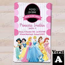 Home tutorial cara mudah membuat undangan dengan photoshop. Isi 10 Kartu Undangan Ulang Tahun Birthday Invitation Disney Princess Shopee Indonesia