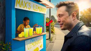 Elon Musk Buys Lemonade At Boy's Stand, Returns The Next Day To Surprise  Him - YouTube