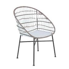 Decmode Contemporary 38 X 26 Inch Iron And Rattan Chair Walmart Com Rattan Chair Chair Rattan Outdoor Chairs