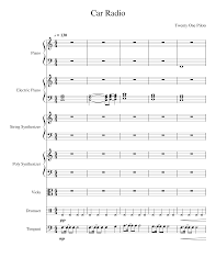 16 no dia 28 de abril de 2014, a banda tocou car radio no late night with seth meyers. Twenty One Pilots Car Radio Sheet Music For Piano Drum Group Viola Timpani More Instruments Mixed Ensemble Musescore Com