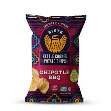 130 calories, 6 g fat, 0.5 g saturated fat, 270 mg sodium, 15 g carbs, 1 g fiber, 0 g sugar, 3 g protein. Chipotle Bbq Kettle Cooked Potato Chips 6 Bags