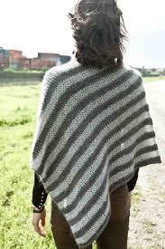 Poncho with lace pattern and crochet squares, worked top down. Soft Stripe Poncho Cowgirlblues