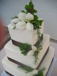 White Flowers Green Leaves Wedding Cake Square Wedding Cakes Wedding Cake Photos Wedding Cake Pictures