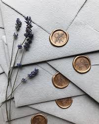 Grey Wedding Invitations With Handmade Paper Envelopes And Custom Wax Seal By Papira Grey Wedding Invitations Wax Seal Stamp Wedding Wax Seals