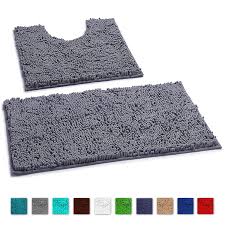 When it's time to wash up, bathroom rugs create a grippy surface on the bottom to. 2 Piece Luxurux Bathroom Rugs Non Slip Super Soft Chenille Luxury Bath Mat Contour Set Walmart Com Walmart Com