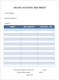 Free Blank Silent Auction Bid Sheet Silent Auction Bid Sheets Auction Bid Silent Auction Fundraiser