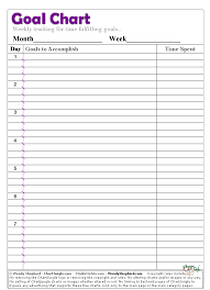 Weekly Goal Chart Goals Template Goal Charts Goals Worksheet