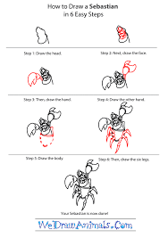 How To Draw Sebastian From The Little Mermaid