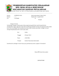 Ada berbagai contoh surat undangan dengan berbagai jenis kegiatan seperti surat undangan rapat, pernikahan, reuni, dan sebagainya. Contoh Surat Undangan Rapat Desa Doc Guru Paud Cute766