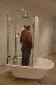 Oasis 59 Shpk 59 Extra Wide Classic Clawfoot Shower Tub With Frosted Or Clear Tempered Glass Shower Enclosure Package In 2020 Clawfoot Tub Shower Glass Shower Clawfoot Tub