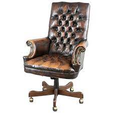 handsome leather executive chair with lovely worn patina 1stdibs com office chair leather office chair office chairs for sale