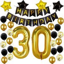 Große auswahl an party dekos und partyartikeln für ihr fest. 30th Birthday Party Decorations Kit Happy Birthday Banner 30th Gold Number Balloons Gold And Black Number 30 Perfect 30 Years Old Party Supplies Free Bday Printable Checklist Walmart Com Walmart Com