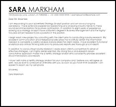 Before you start writing the letter, you must first draft a resume. Strategy Analyst Cover Letter Sample Cover Letter Templates Examples