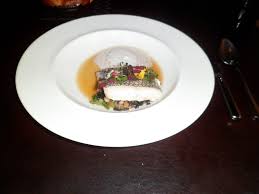 Third Course Steamed Black Bass Razor Clams Black Trumpet Mushrooms Mugicha By Chef Adam Sobel