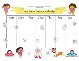 dora the explorer potty training calendar color potty