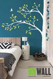14 Impressive And Comfortable Bedroom Design With Tree Wall Decor Ideas Home Diy Ideas Simple Wall Paintings Wall Decals Living Room Bedroom Wall Designs