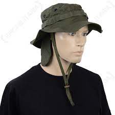 British Olive Drab Rip Stop Boonie Hat With Neck Flap Epic Militaria