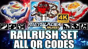 All qr codes at beginning. Qr Codes Railrush Set Valtryek V4 Z Achilles A4 Original Colors Em 4k Beyblade Burst Turbo App Youtube