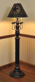 Country Star Punched Tin Shade Floor Lamp Country Decor Country Lamps Primitive Decorating Country
