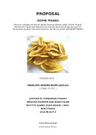 Proposal usaha kecil menengah (ukm) pisang coklat crisspy jalan r.a. Doc Proposal Kripik Pisang Indah Rahmi Academia Edu