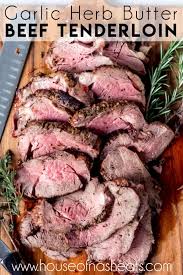 Want to make a big impression at your next fancy dinner gathering?! Garlic Herb Butter Beef Tenderloin Roast House Of Nash Eats