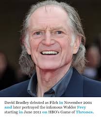 It's always a pleasure when David Bradley graces our screens. At 82, he  remains a vibrant force in British entertainment, his talent and  unmistakable presence as sharp as ever. With a staggering