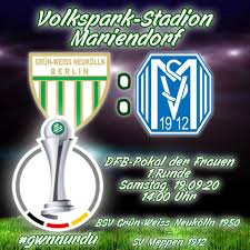 Alle teilnehmer stehen jetzt fest Dfb Pokal Der 1 Damen 19 09 2020 14 00 Uhr Volkspark Mariendorf B S V Grun Weiss Neukolln 1950 E V Homepage