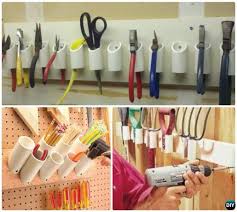 Use a tape measure to measure across the center the rack across the brackets, adjusting if necessary to prevent a slot from falling over a bracket. Diy Pvc Garden Tool Holder Instructions Garden Tool Organizer Diy Ideas Projects Garage Garden Tool Organization Tool Organization Diy Garden Tool Holder