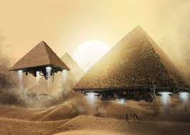 Giza Pyramids Flying To Space Ancient Egypt Egyptian Art Etsy Egyptian Art Ancient Egypt Art Egypt Art