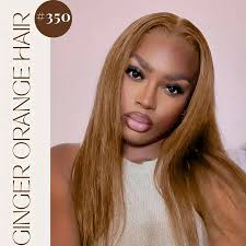 Ginger Brown 13x4 Lace Frontal Human Hair Wigs Straight Hair