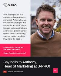 Meet Anthony, Head of Marketing at S-PRO! 🎉 With a background in IT and a  strong track record in marketing, Anthony Barringer has built his career  around brand growth, strategy, and creating