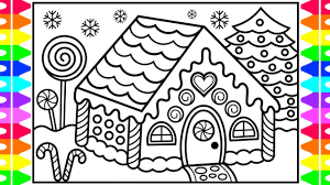 Gingerbread house coloring page from christmas gingerbread category. How To Draw A Gingerbread House For Kids Gingerbread House Drawing And Coloring For Kids Youtube