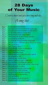 Musical Song List Game Music Challenge Song Challenge Song List