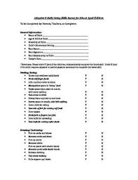 Daily Living Skills Survey Living Skills Life Skills Curriculum Special Education Resources