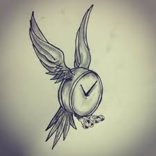 Time Flies Tattoo Sketch By Ranz Time Flies Tattoo Flying Tattoo Tattoo Sketches