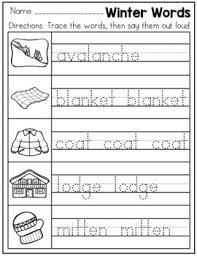 Handwriting Practice Pages Kindergarten Winter Themed No Prep Printables Handwriting Practice Winter Words Printing Practice