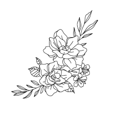 Bela Ilustracao De Arranjo De Flores Com Folhagem Em Um Estilo De Contorno Um Vetor Desenhado A Mao Ilustrado Para Decoracoes De Elementos Desenho Sem Cor Para Decorar Convites Cartoes Etc 4735595
