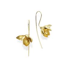 Snowdrop Gilded Silver Flower Earrings Silver Flower Earrings Earrings Fall Jewelry