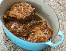 Simple Braised Pork Chops With A Tangy Sweet Tart Sauce Recipe Braised Pork Braised Pork Chops Dutch Oven Pork Chops