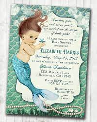 Mermaid Baby Shower Invitation Little Mermaid Ocean Baby Etsy