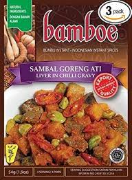 Terakhir masukan kentang goreng, aduk rata sebentar sampai agak menyerap. Amazon Com Bamboe Bumbu Instant Sambal Goreng Ati Liver In Coconut Gravy 54 Gram Pack Of 3 Grocery Gourmet Food
