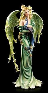 Ausgefallene Engel Figur Lilie Mit Pfau 54 Cm Grun Elfe Fee Fantasy Deko Engelfigur Elfenfiguren Figur Engel