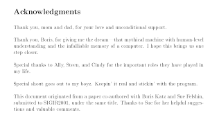 This research was supported/partially supported by name of foundation, grant maker, donor. Thesis Acknowledgement Samples