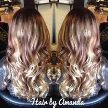 Dark Brown Rooted Blonde Balayage Highlights With Red Peekaboos Blonde Balayage Highlights Blonde Balayage Red Brown Hair