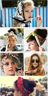 bandana frauen buntes haarband blonde haare retro look schwarze haare hochsteckfrisur frisuren mit bandana schal frisuren haar bandanas