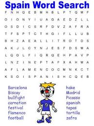 This list of fall word search puzzles is a great activity to do on a crisp fall day. Word Search Spain Themed