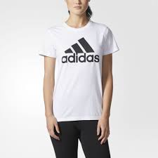 Black And White Adidas T Shirt Women S Adidas Badge Of Sport Classic Tee White Adidas Us Adidas Classic Womens Shirts Classic Logo