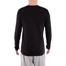 Tee shirt fts 120 h gris noir. T Shirt Homme 100 Manches Longues Noir Domyos By Decathlon