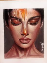 Ancient ruins abstract mixed media art