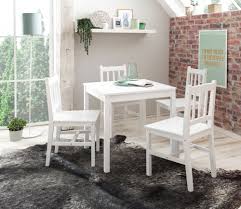 Esszimmerset Emil Tischgruppe Holz Essgruppe Weiß Kiefer Esstischset 4 Personen